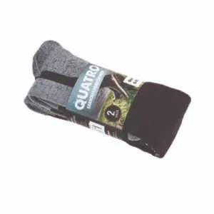 2 Pack Quatro Gumboot Socks - Black / Grey (Size 11-13)