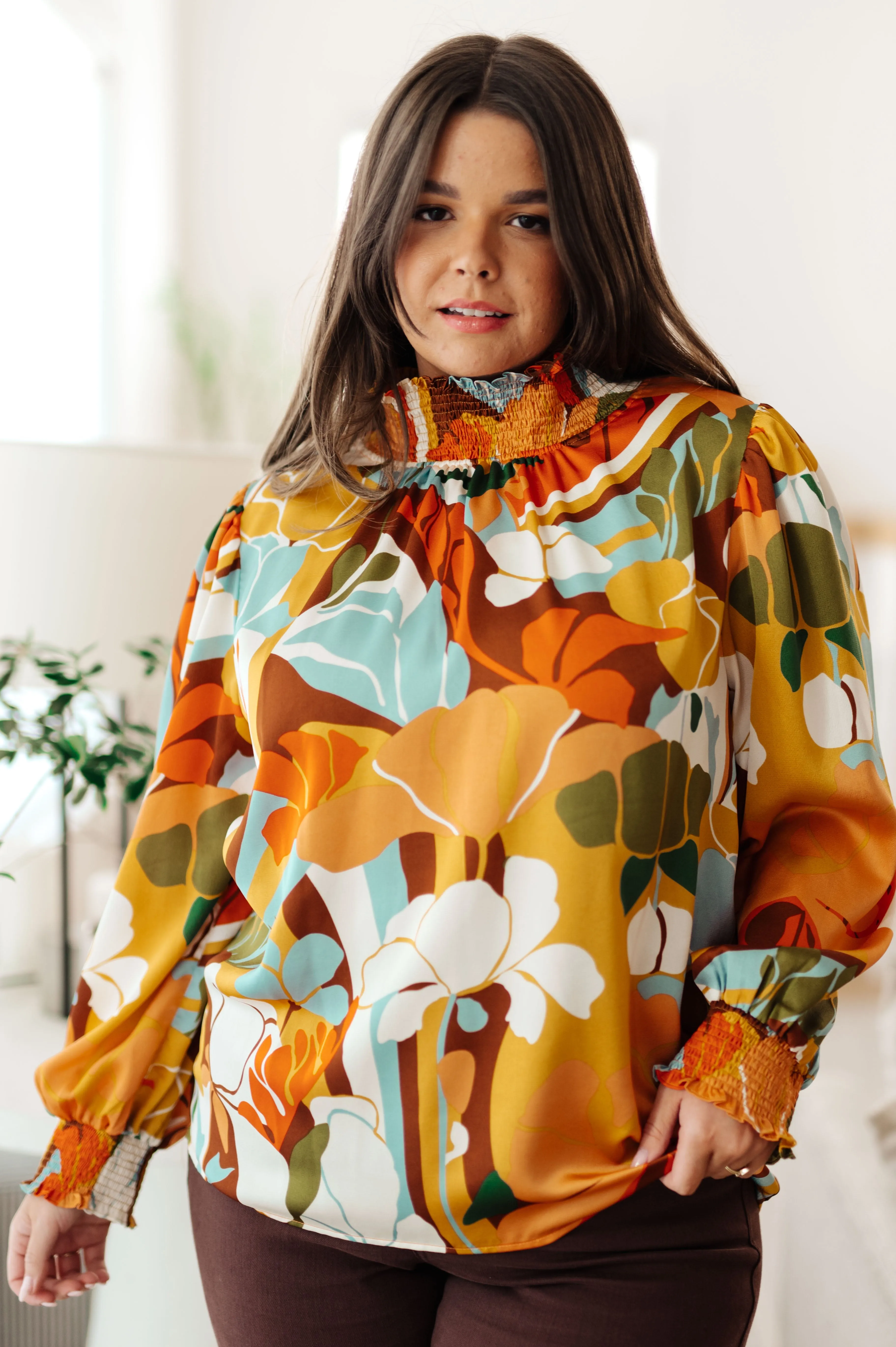 All Together Now Mock Neck Blouse - Jodifl