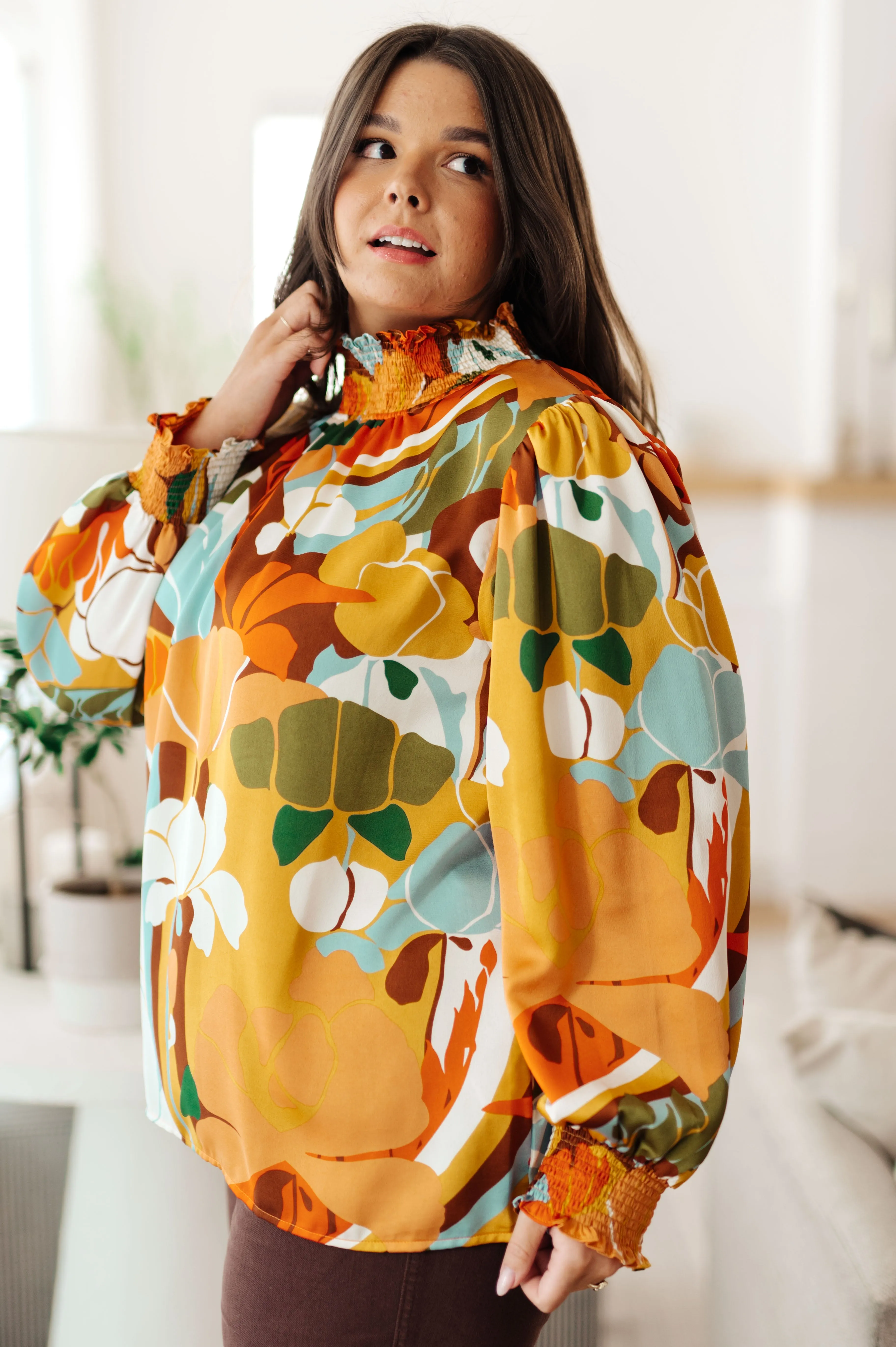 All Together Now Mock Neck Blouse - Jodifl