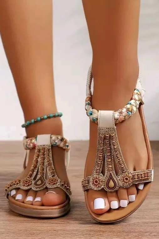 Bohemian Embroidered Flats Sandals