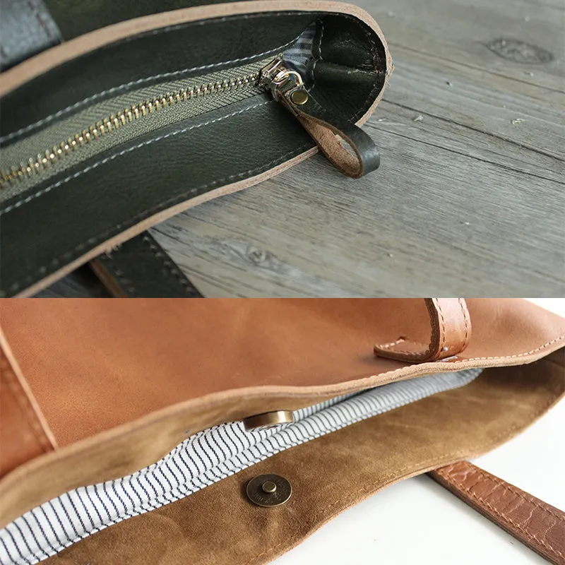 BOOPDO DESIGN LEATHER AND SUEDE TOTE BAG