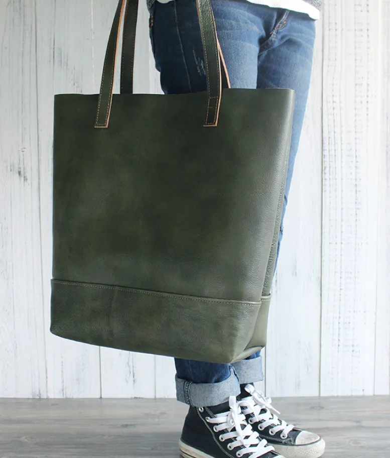 BOOPDO DESIGN LEATHER AND SUEDE TOTE BAG