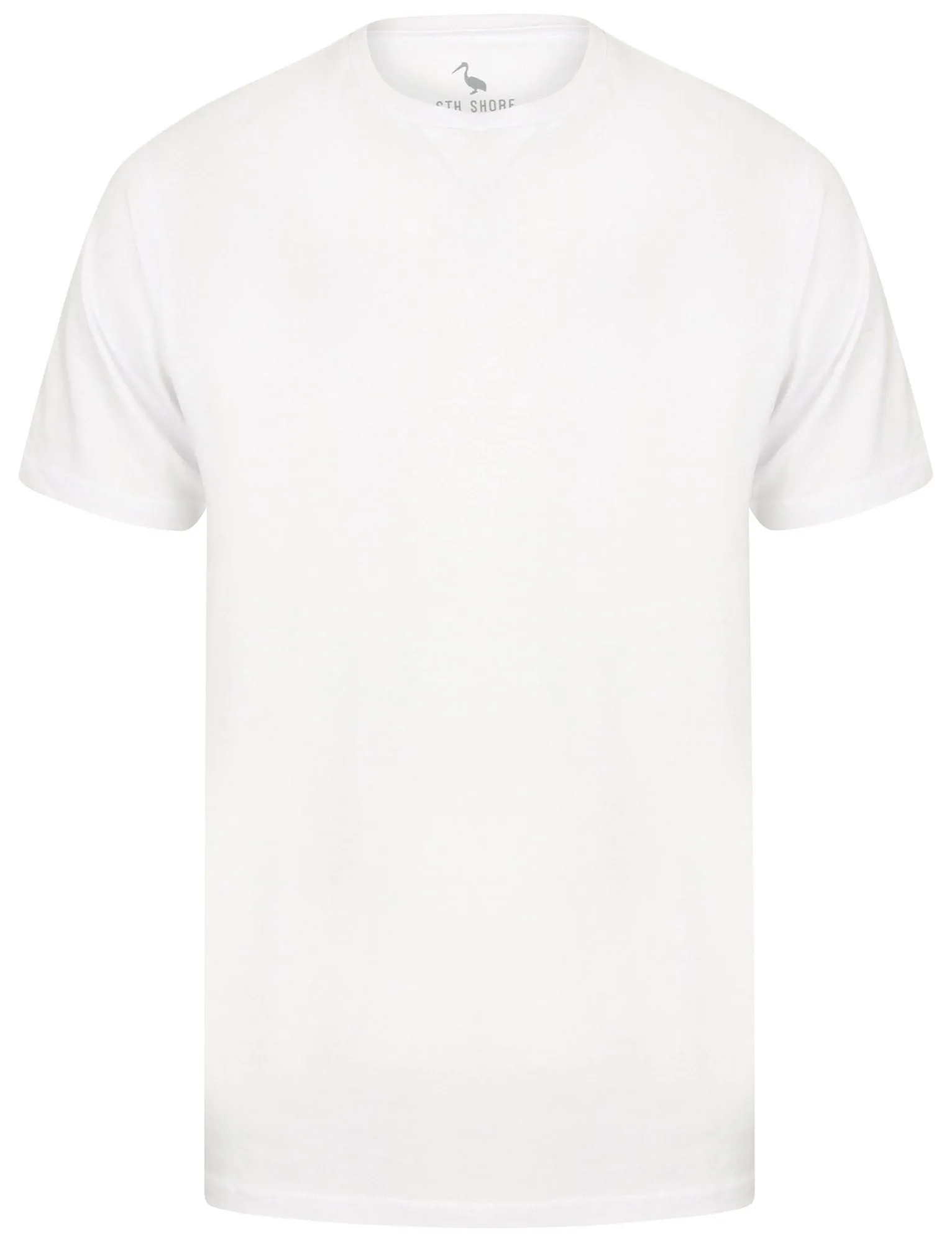 Clancy Basic Cotton Crew Neck T-Shirt In Optic White - South Shore