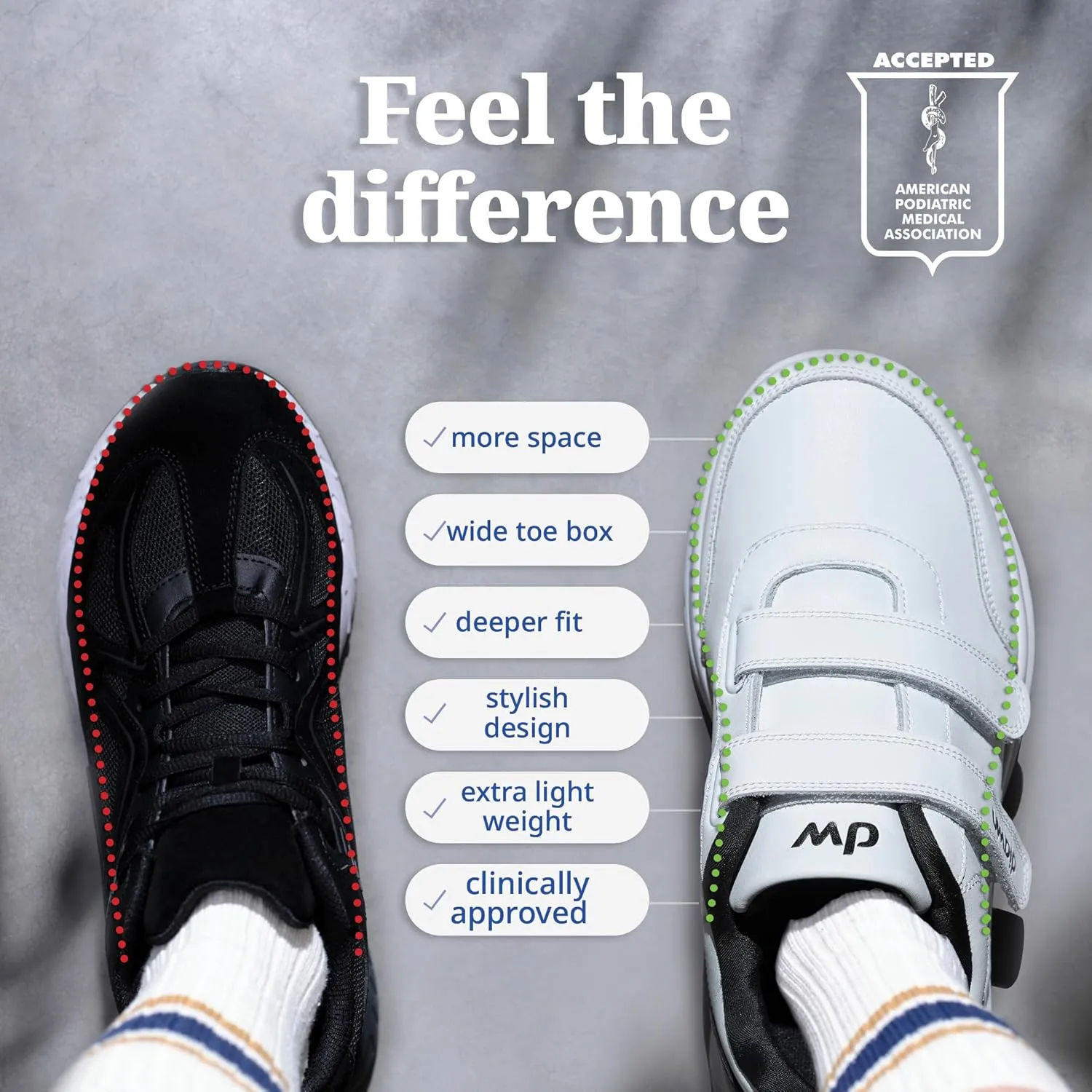 diawin Wide Shoes for Men & Women  Extra Depth Walking Shoes with Wide Toe Box for Swollen Feet, Hallux, Arthritis, and Diabetic Needs  Durable Genuine Leather for Comfort