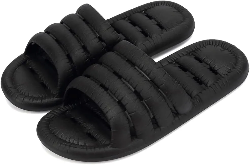 FINLEEO Shower Sandals with Drainage Holes - Quick Drying Bathroom & Gym Slippers for Men and Women