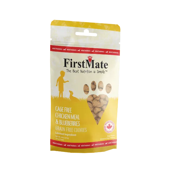 FirstMate Cage Free Chicken & Blueberries Mini Trainer Treats 8oz