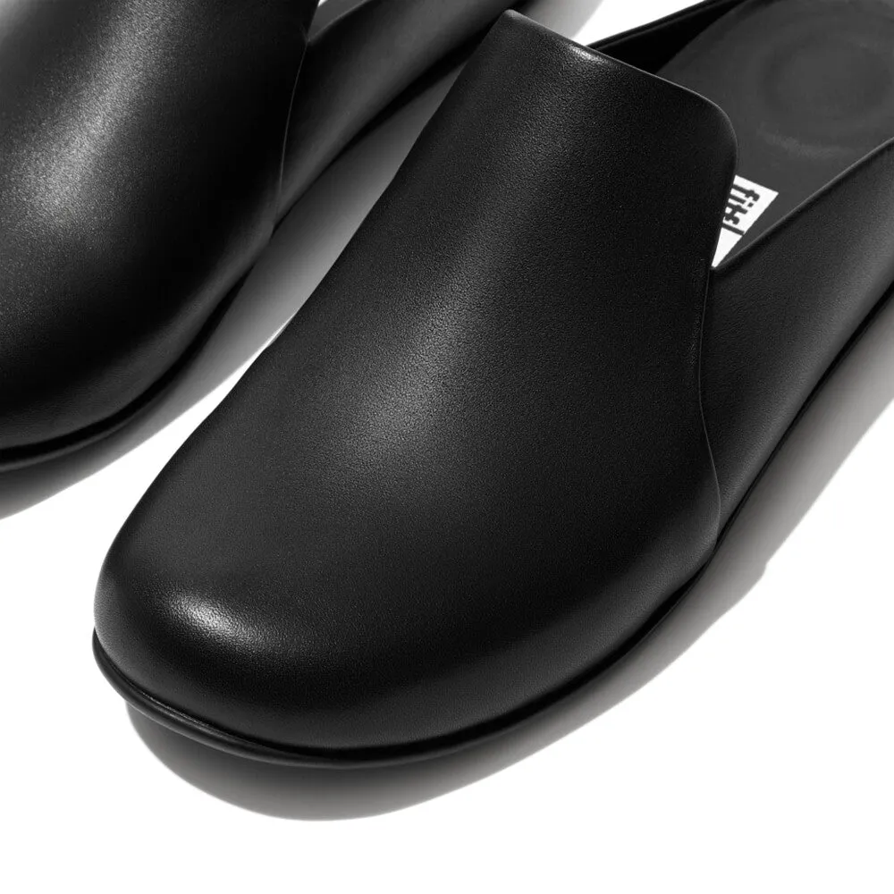 FitFlop Chrissie II Haus Leather Slippers Black