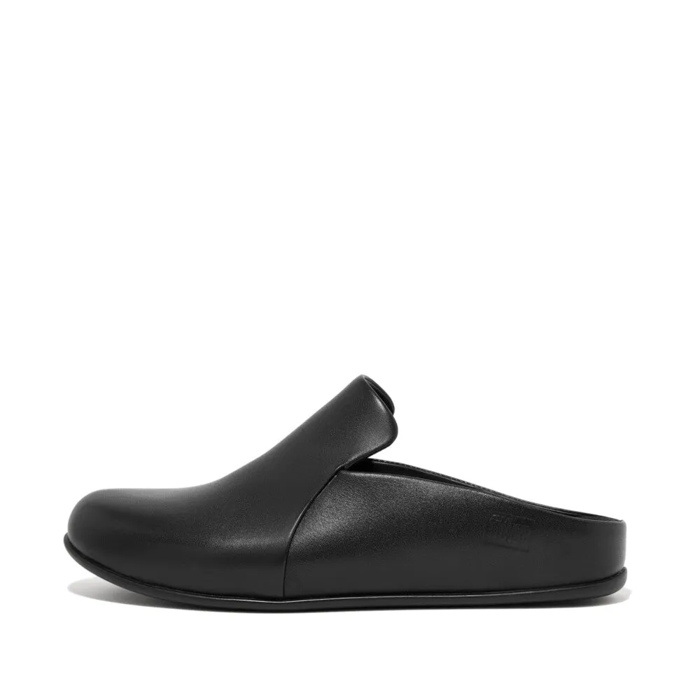 FitFlop Chrissie II Haus Leather Slippers Black