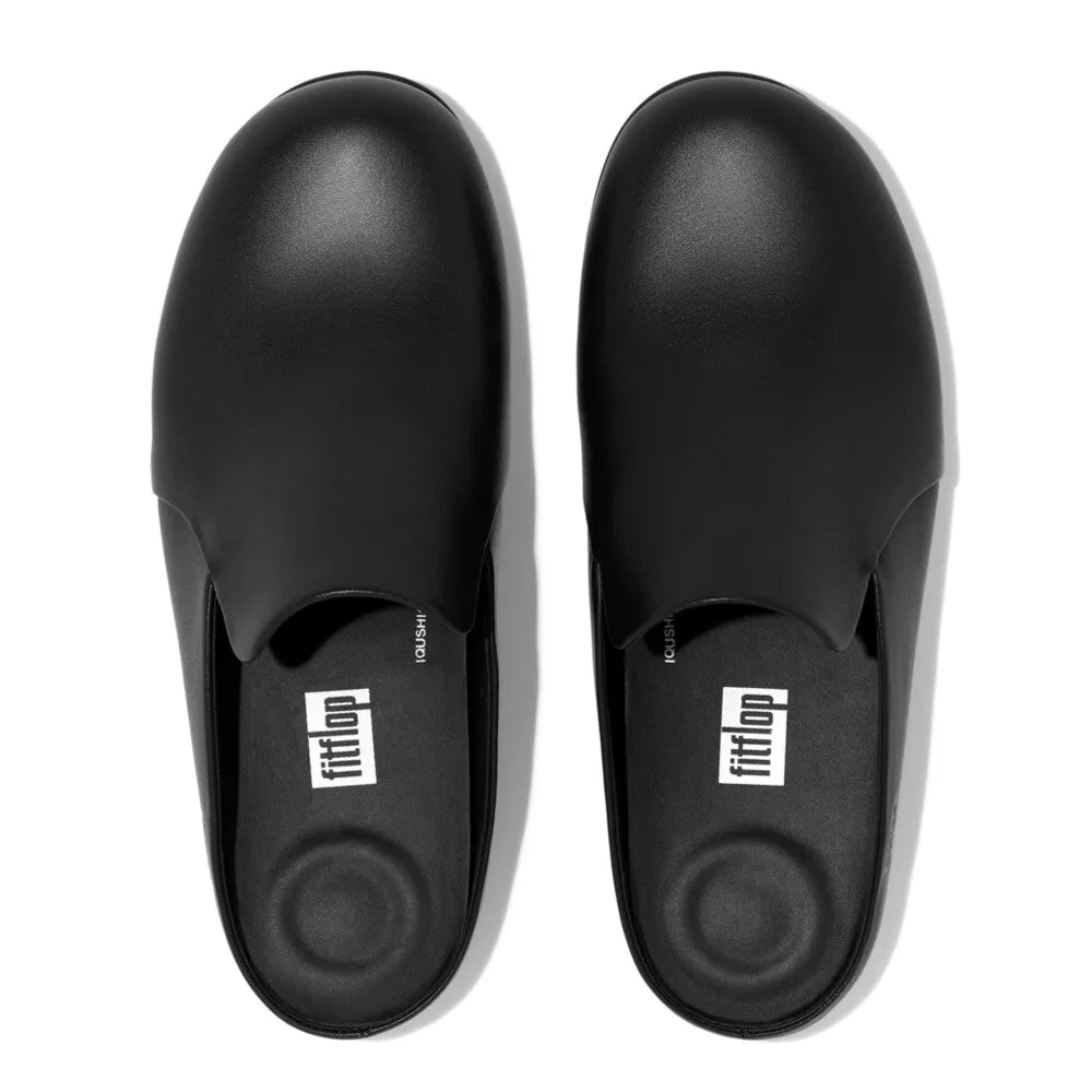 FitFlop Chrissie II Haus Leather Slippers Black