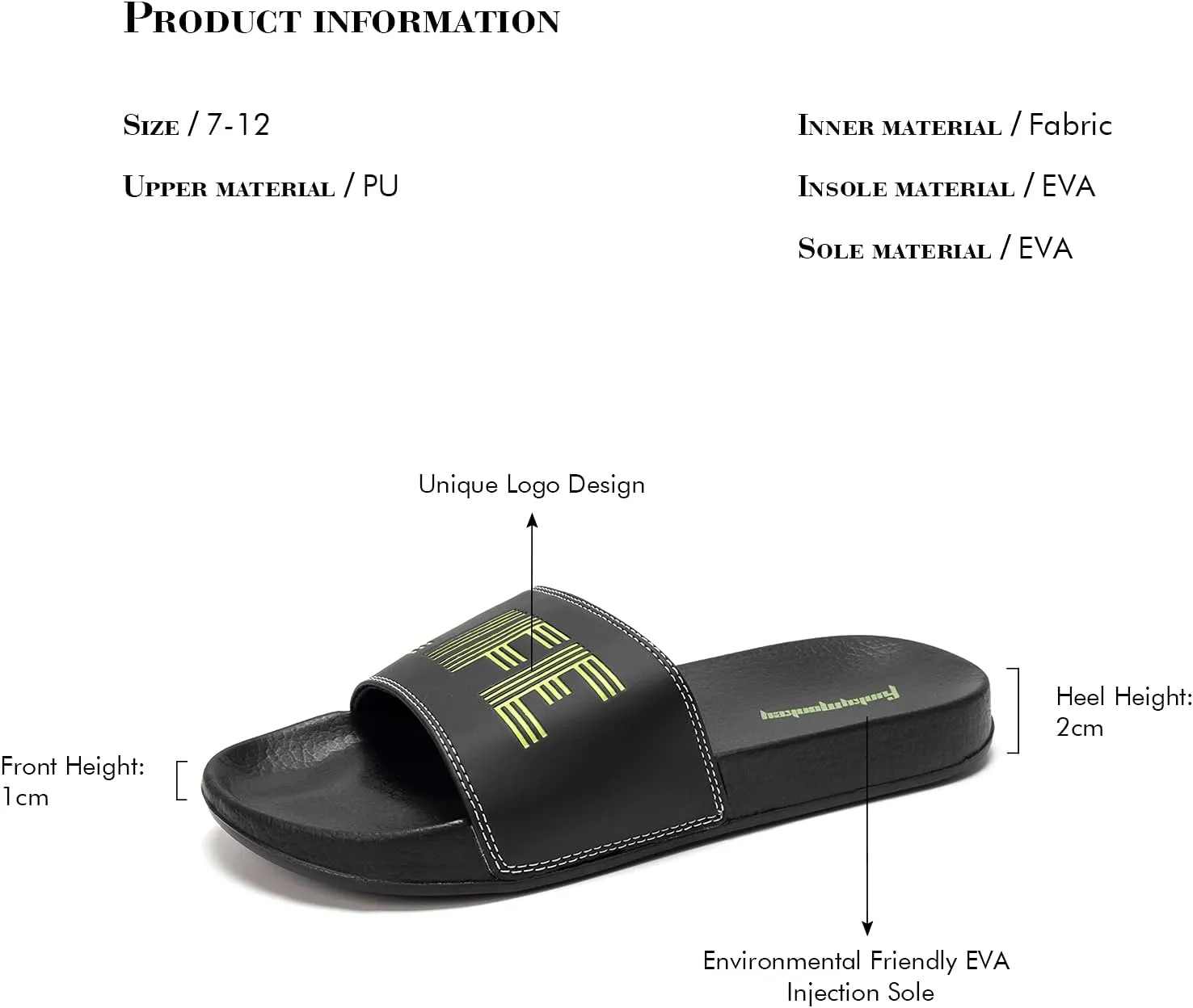 FUNKYMONKEY Men's Casual Sandal Slippers Outdoor Indoor Slide for Men