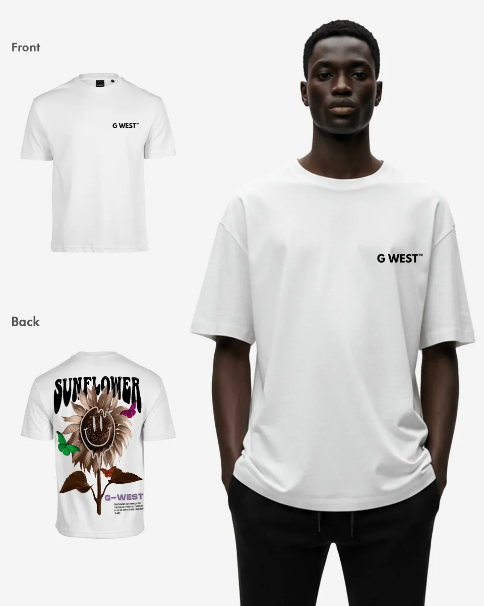 G West Oversized Sunflower Life Style T Shirt