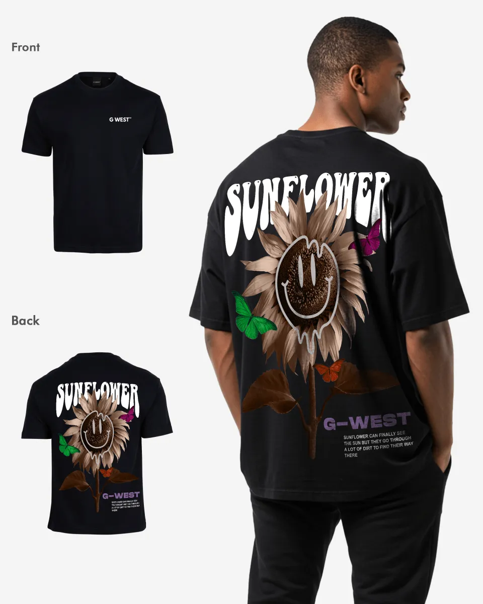 G West Oversized Sunflower Life Style T Shirt