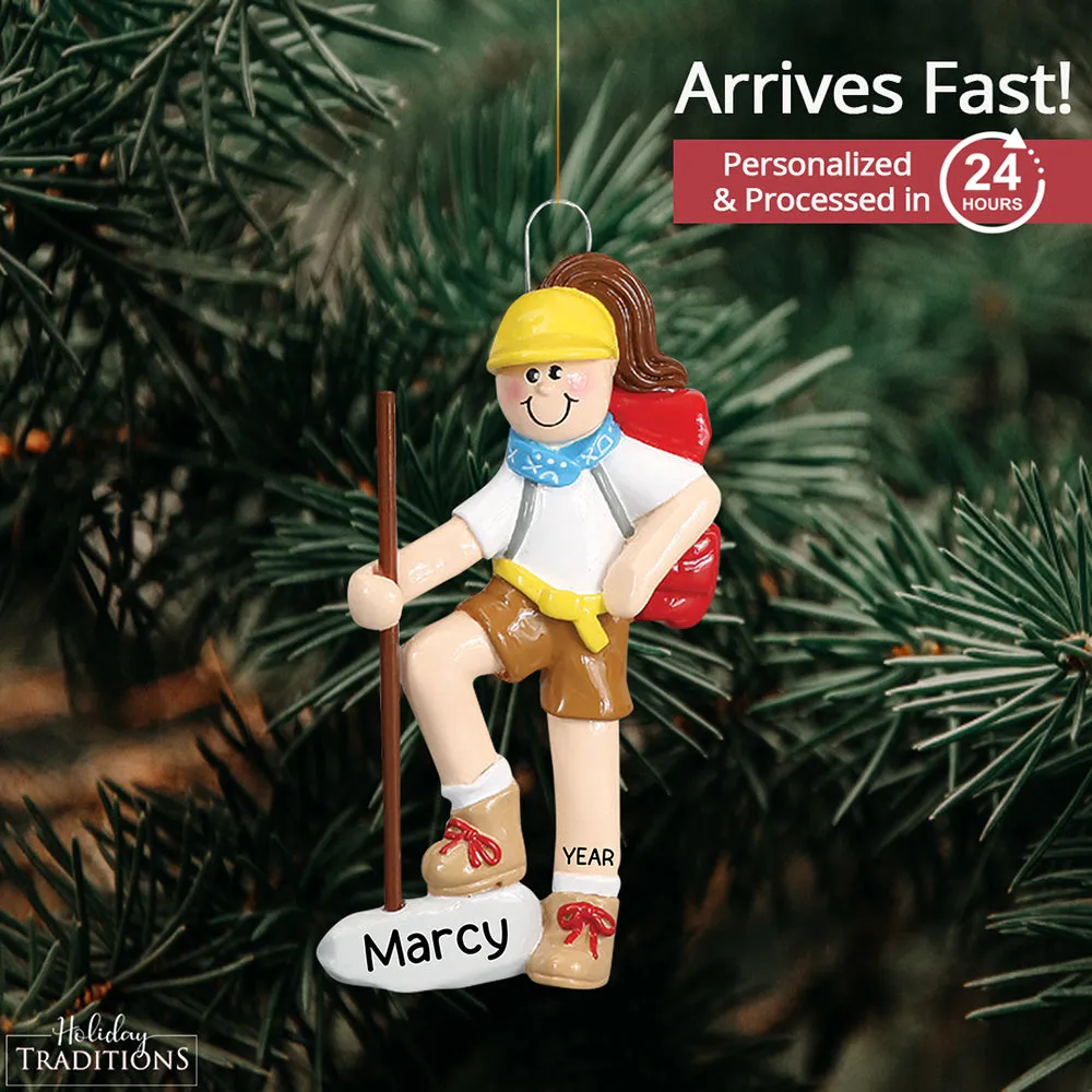 Girl Scout / Hiking Personalized Ornament