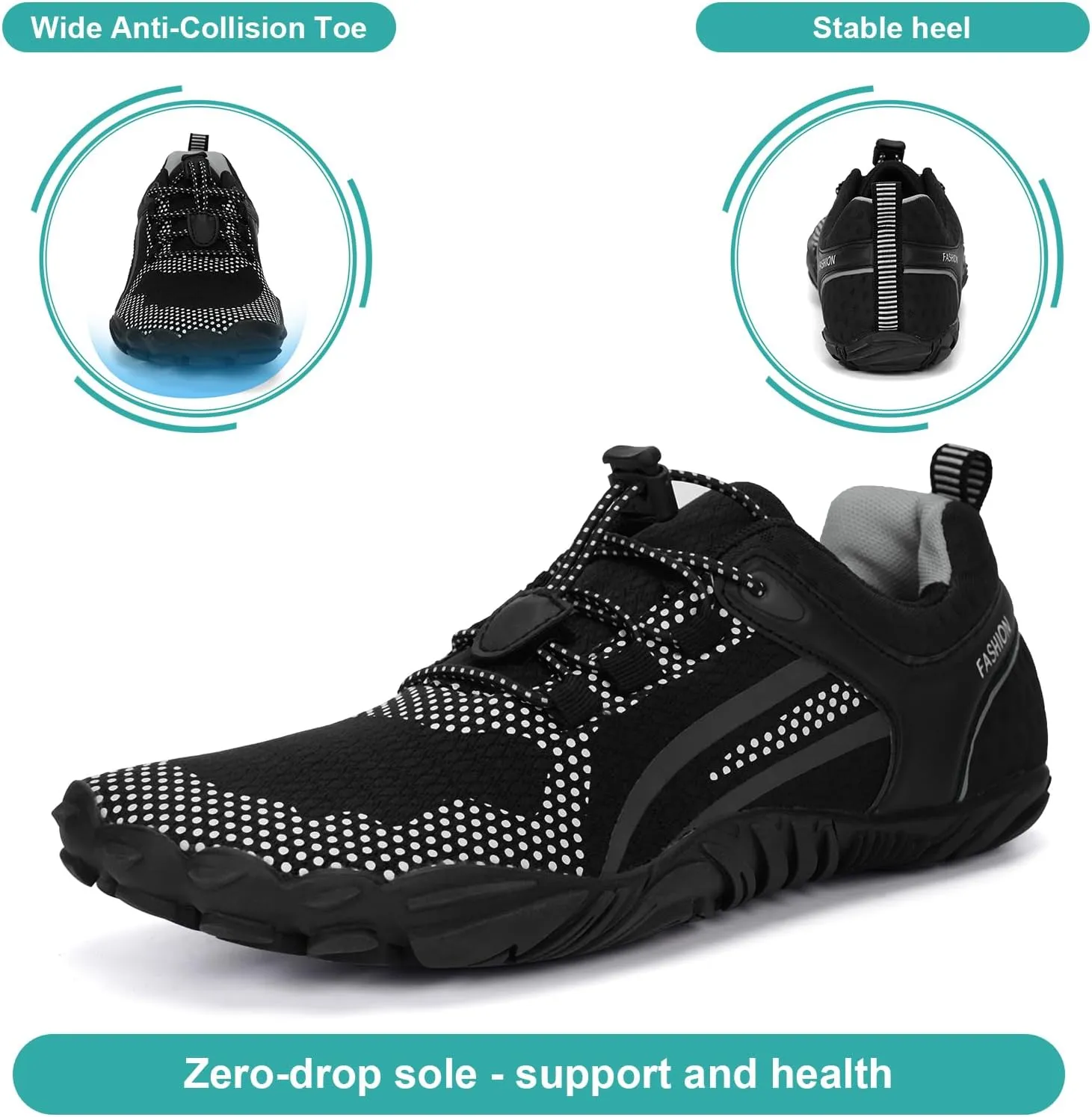 Hike Barefoot Shoes Womens Mens, Thick Barefoot Water Shoes Mens Women Non-Slip & Wide Toe Zero Drop Lightweight Minimalist Footwear for Workout Hiking Trail Running Causl