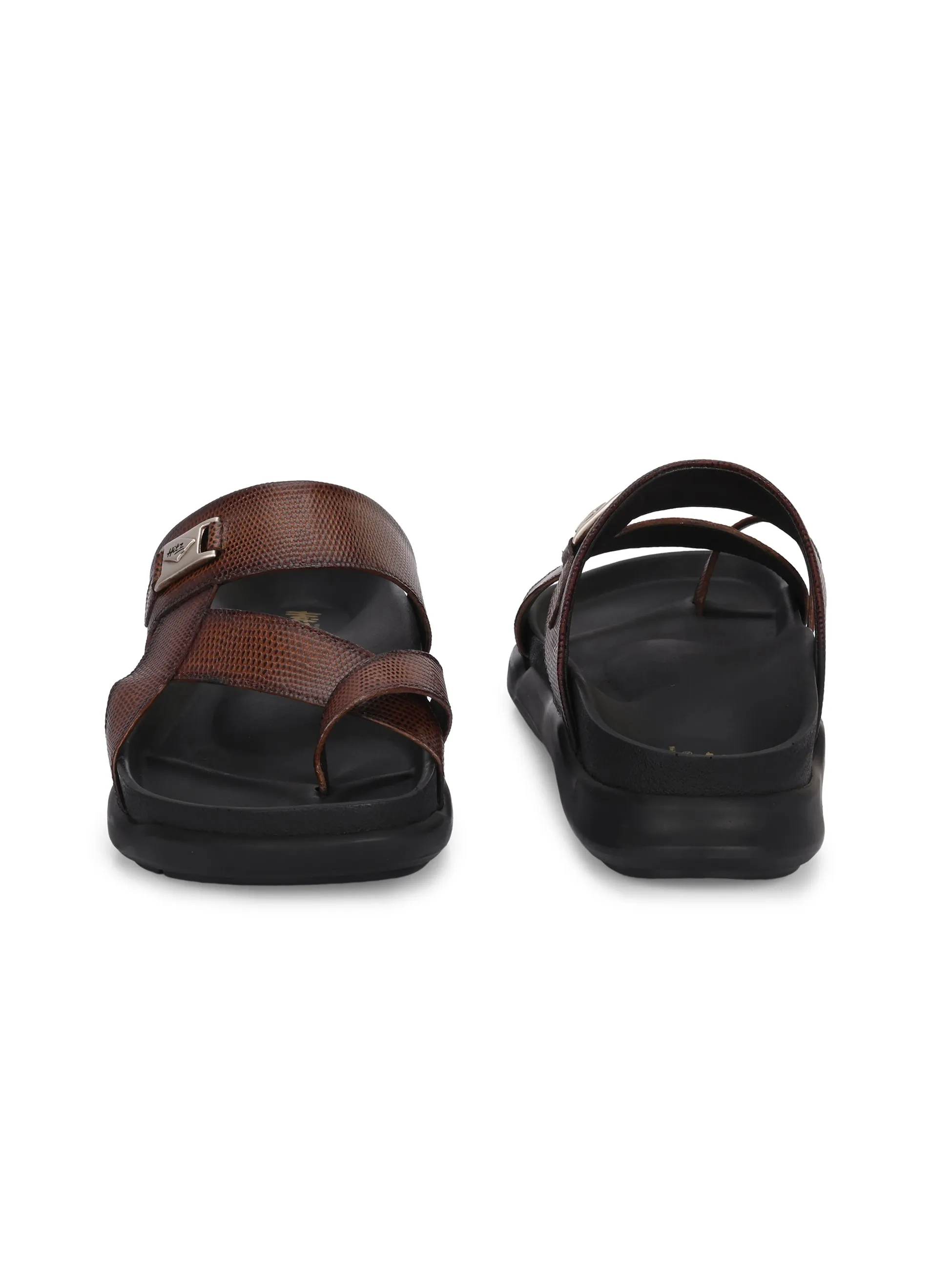 Hitz Men's Tan Leather Daily Wear Slipper