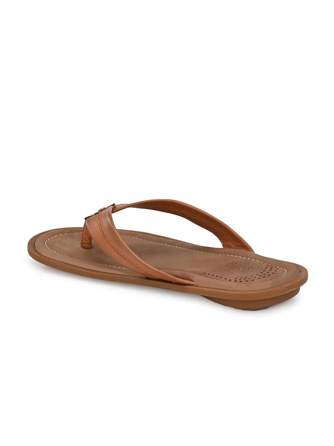 Hitz Men's Tan Open Toe Casual Slippers