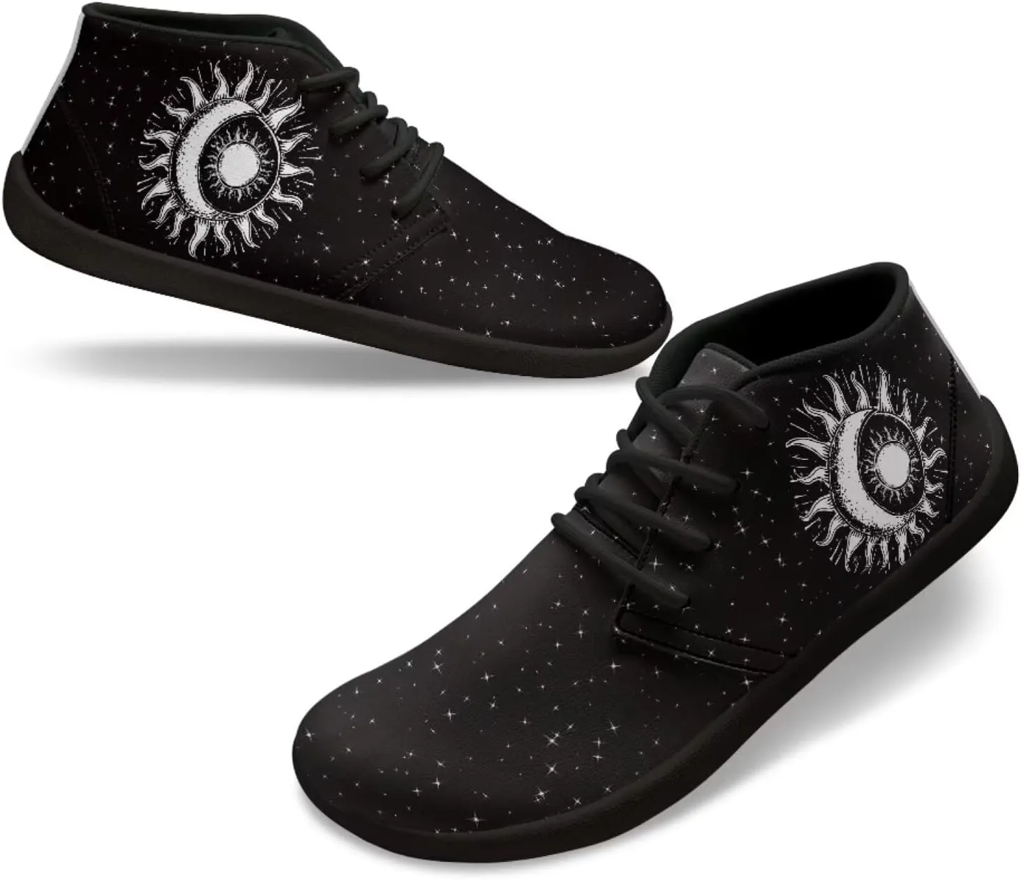 Howilath Galactic Starry Sky Barefoot Running Shoes for Men Low Zero Drop Sneaker Anti-Skid Casual Minimalist Shoes