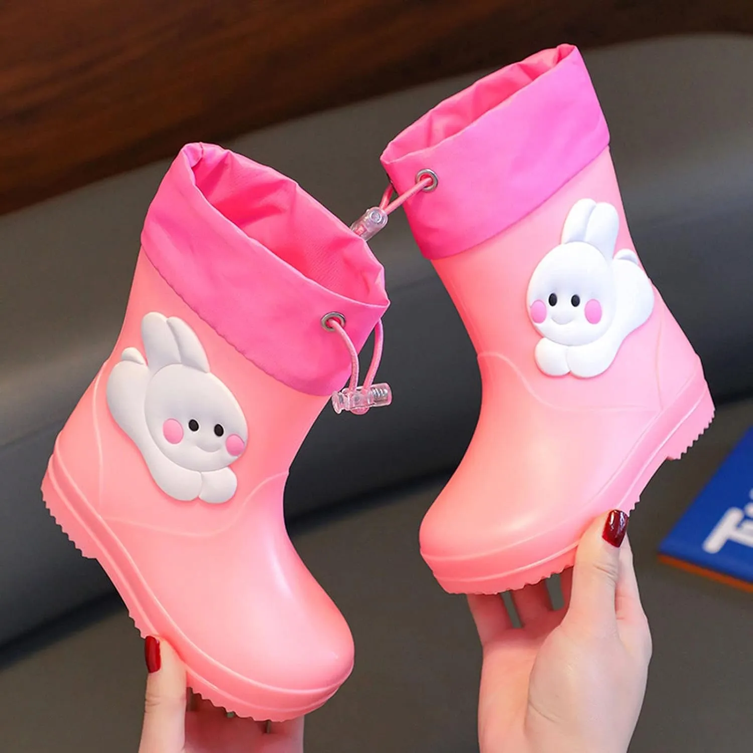 IWIHMIV Toddler Dinosaur Rain Boots Lightweight Waterproof Rainboots Outdoor Boys And Girls Water Shoes Non-Slip Rain Boots