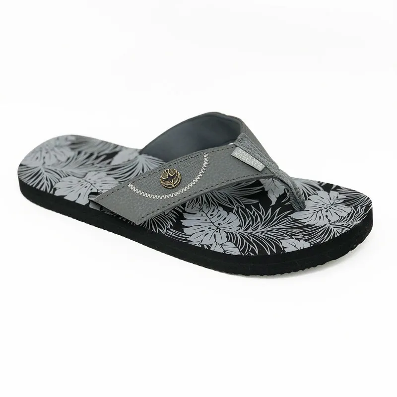 Kaka'ako Kasuals "Auahi" Men's Slipper- Black/Gray