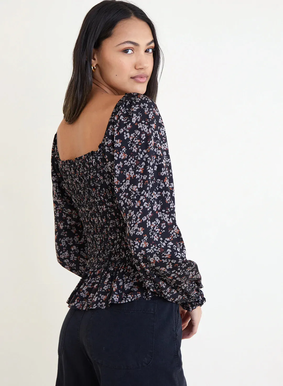 Marguerite Long Sleeve Smocked Top