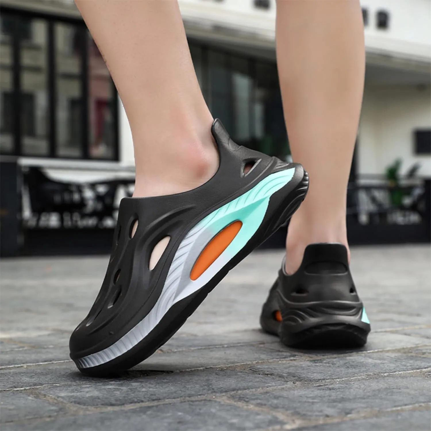 Men's Arch Support Slip - on Clogs. with 4.0 CM Thick Sole for a Walking - on - Clouds Feel. Ideal for Outdoor Trips, Home use and Beach outings.