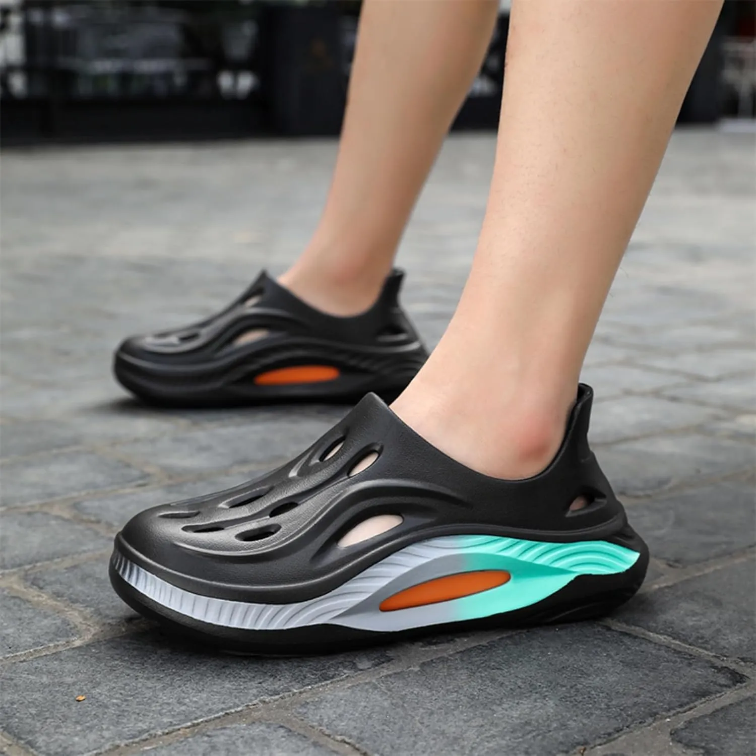 Men's Arch Support Slip - on Clogs. with 4.0 CM Thick Sole for a Walking - on - Clouds Feel. Ideal for Outdoor Trips, Home use and Beach outings.