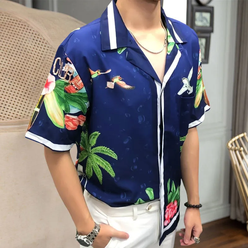Midsummer Navy Hawaiian Shirt