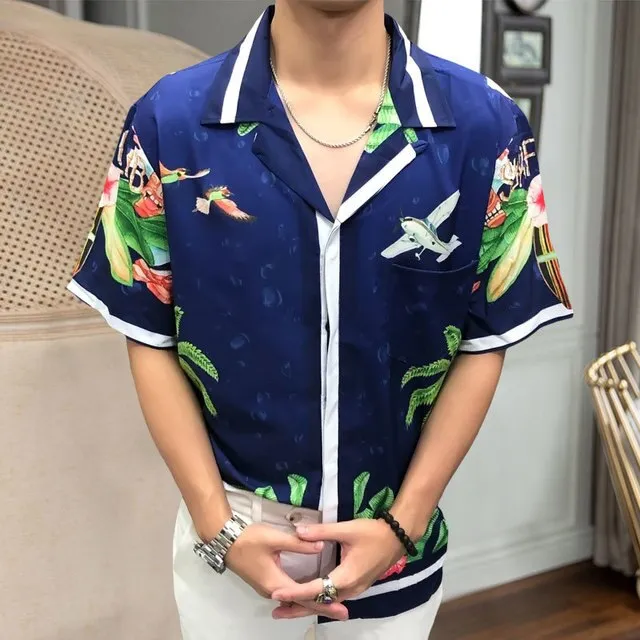 Midsummer Navy Hawaiian Shirt