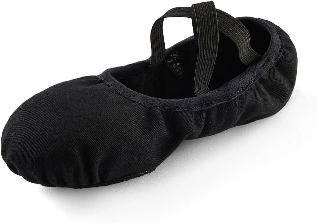 missfiona Ballet Shoes Women Stretch Canvas Performa Dance Slipper Split Sole Dance Flat for Adult