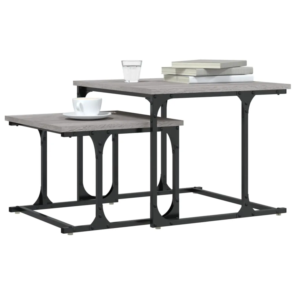 Nesting Coffee Table 2 pcs Grey Sonoma Engineered Wood
