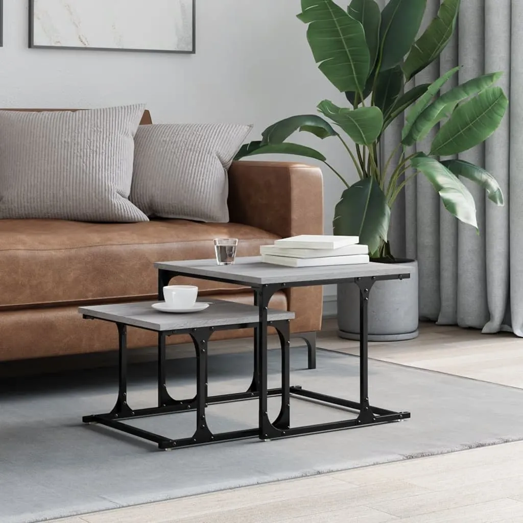 Nesting Coffee Table 2 pcs Grey Sonoma Engineered Wood