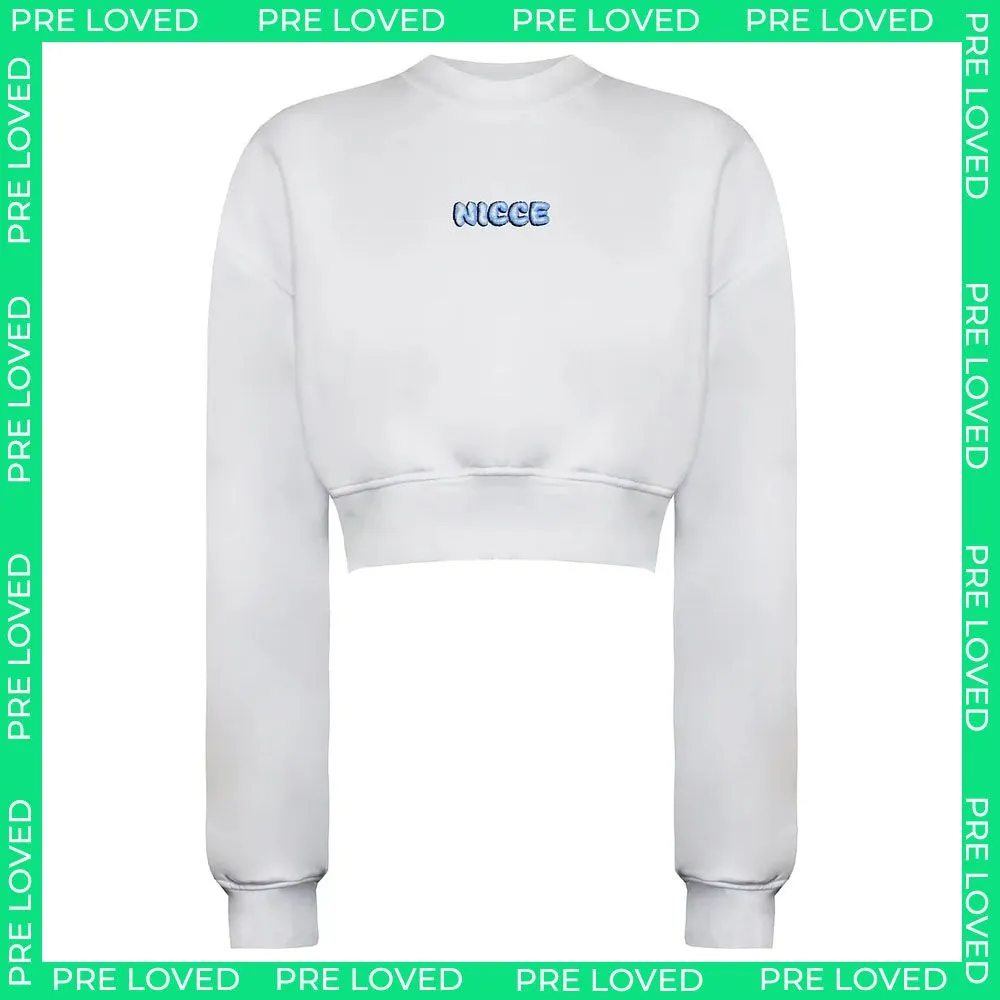 Nicce Anta Womens White Cropped Sweater - Marks