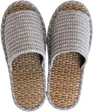 OKA Tatami Slippers, Made in Japan (Grass & Root, Japanese)