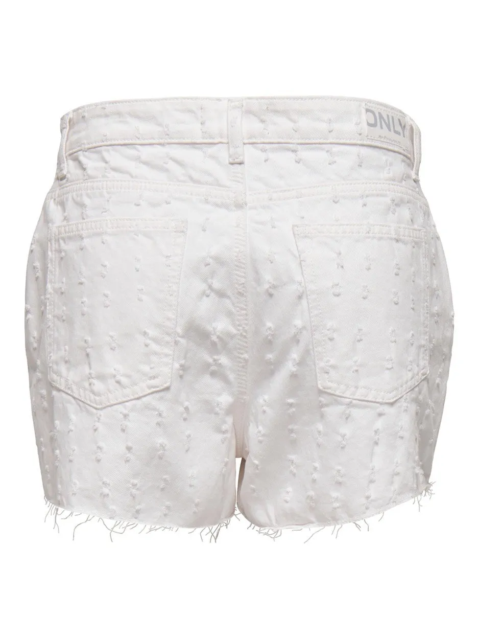 Onltexas Reg White Punch Dnm Skort - Off-white