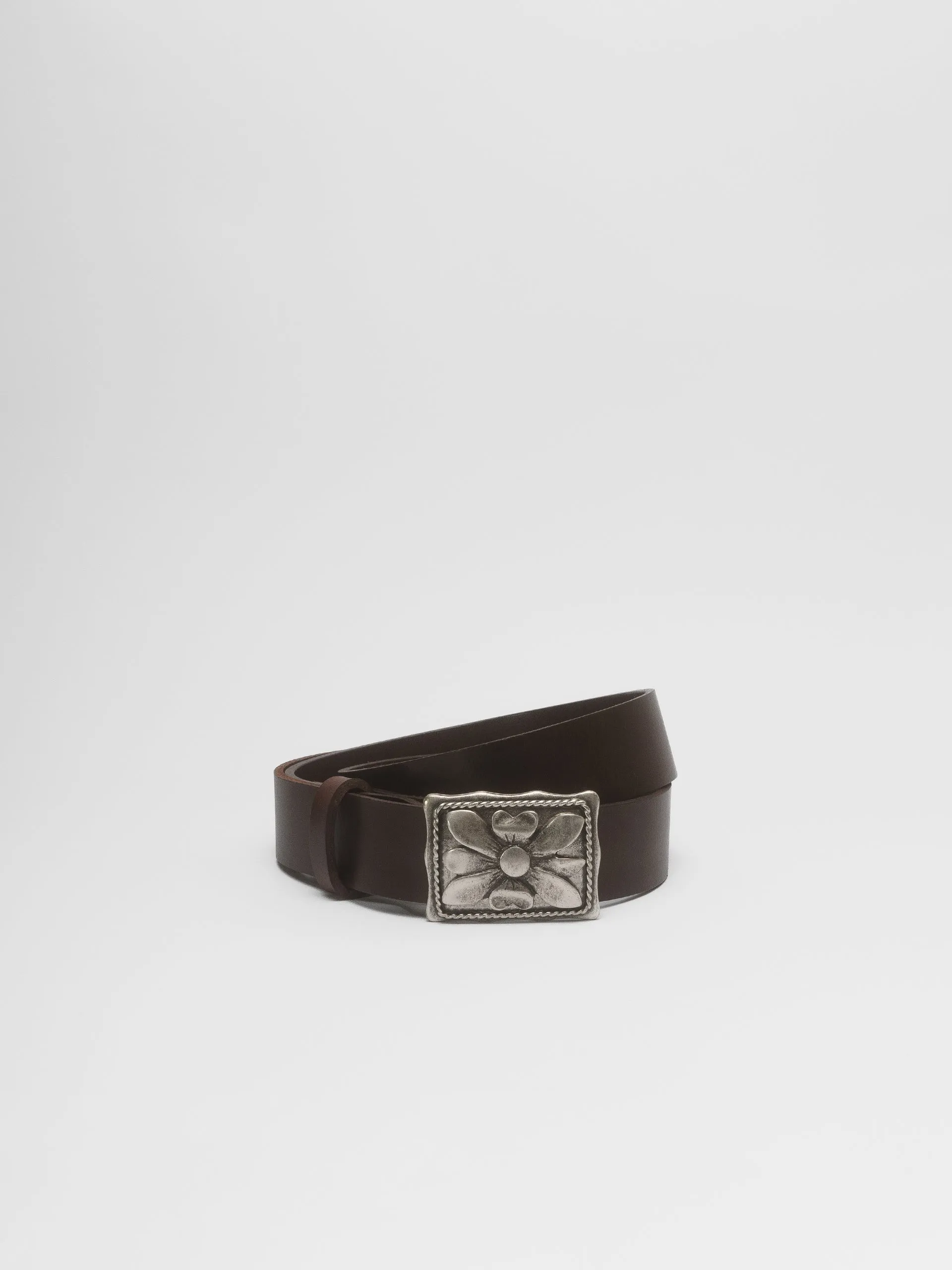 PIECES by The Lair Vintage Italian Buckle Burnished Belt 4 Chestnut XS-XL