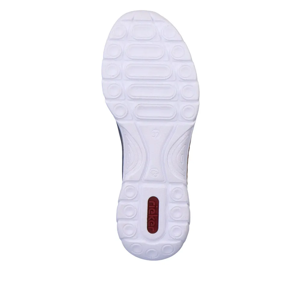 Rieker N42T0-14 Ladies Jeans Blue Textile Slip On Trainers