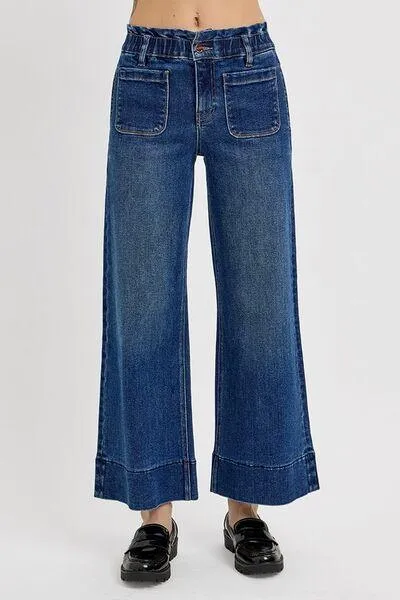 RISEN Elastic Band Wide Leg Jeans