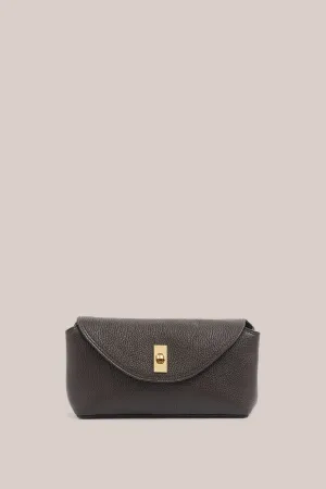 Sloane  Leather Convertible Clutch | Dark Chocolate