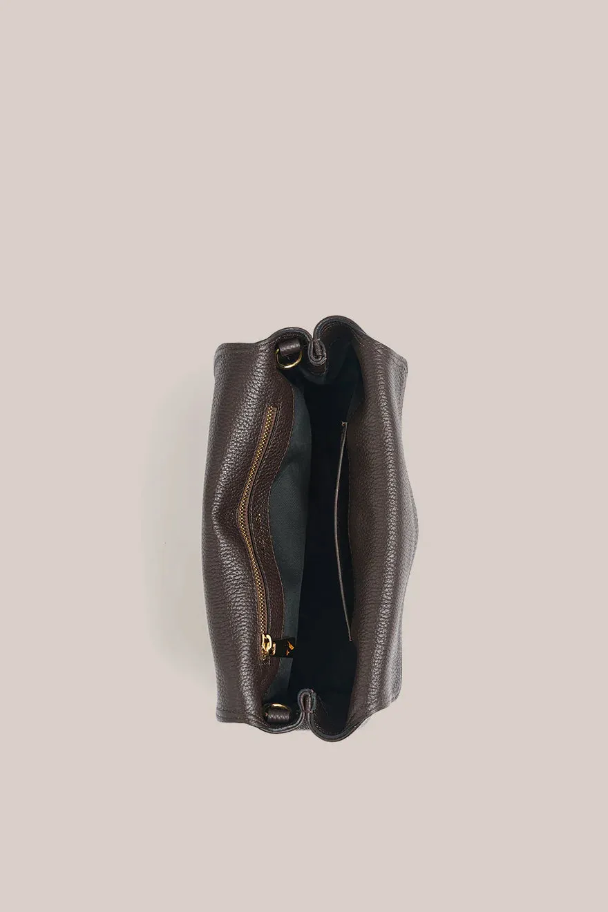 Sloane  Leather Convertible Clutch | Dark Chocolate