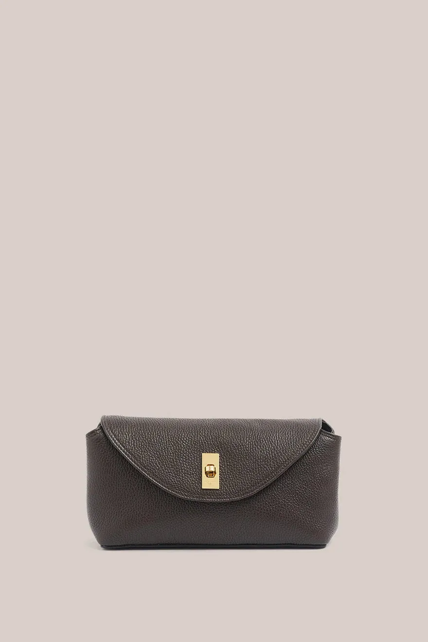 Sloane  Leather Convertible Clutch | Dark Chocolate