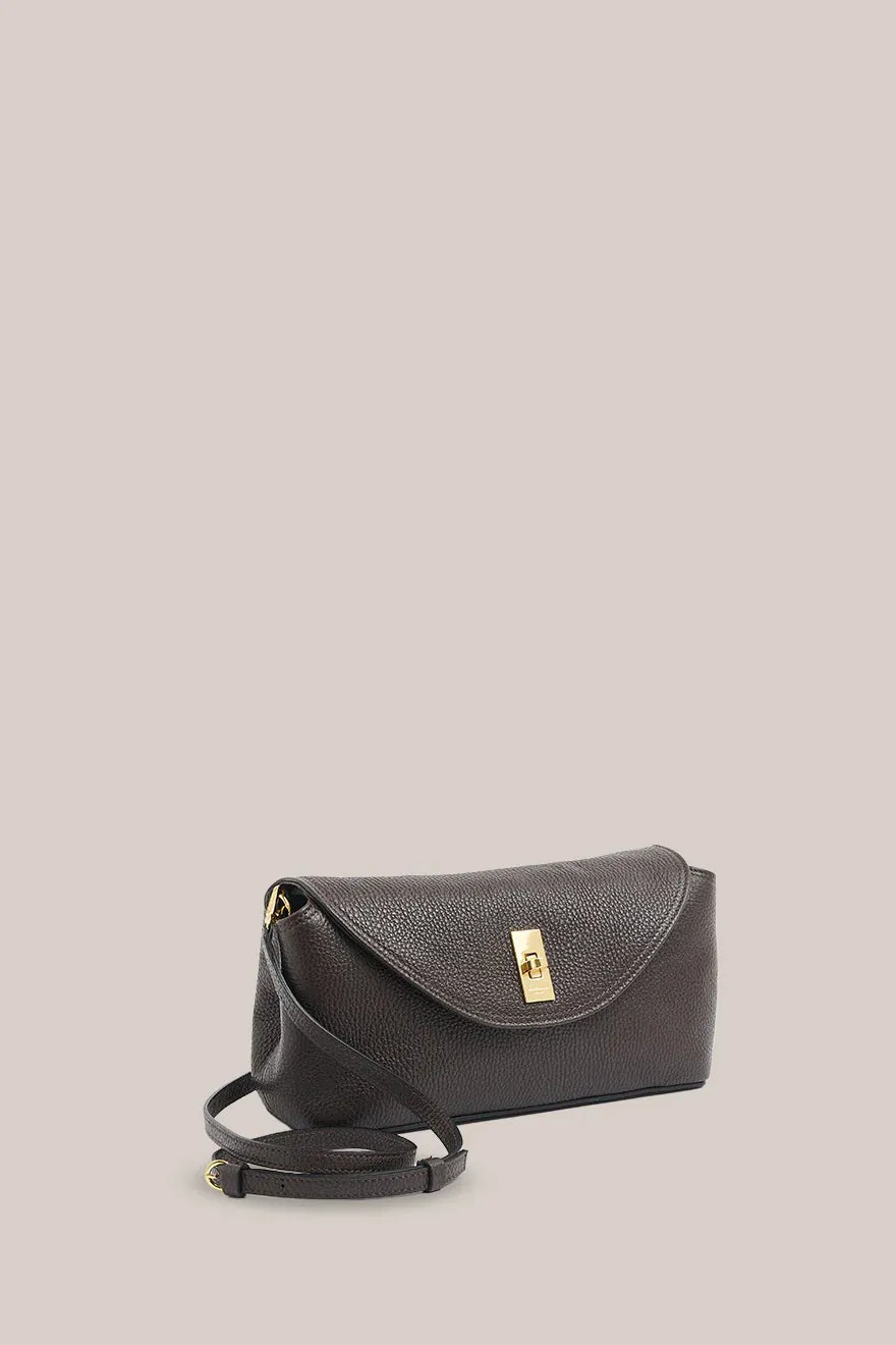 Sloane  Leather Convertible Clutch | Dark Chocolate