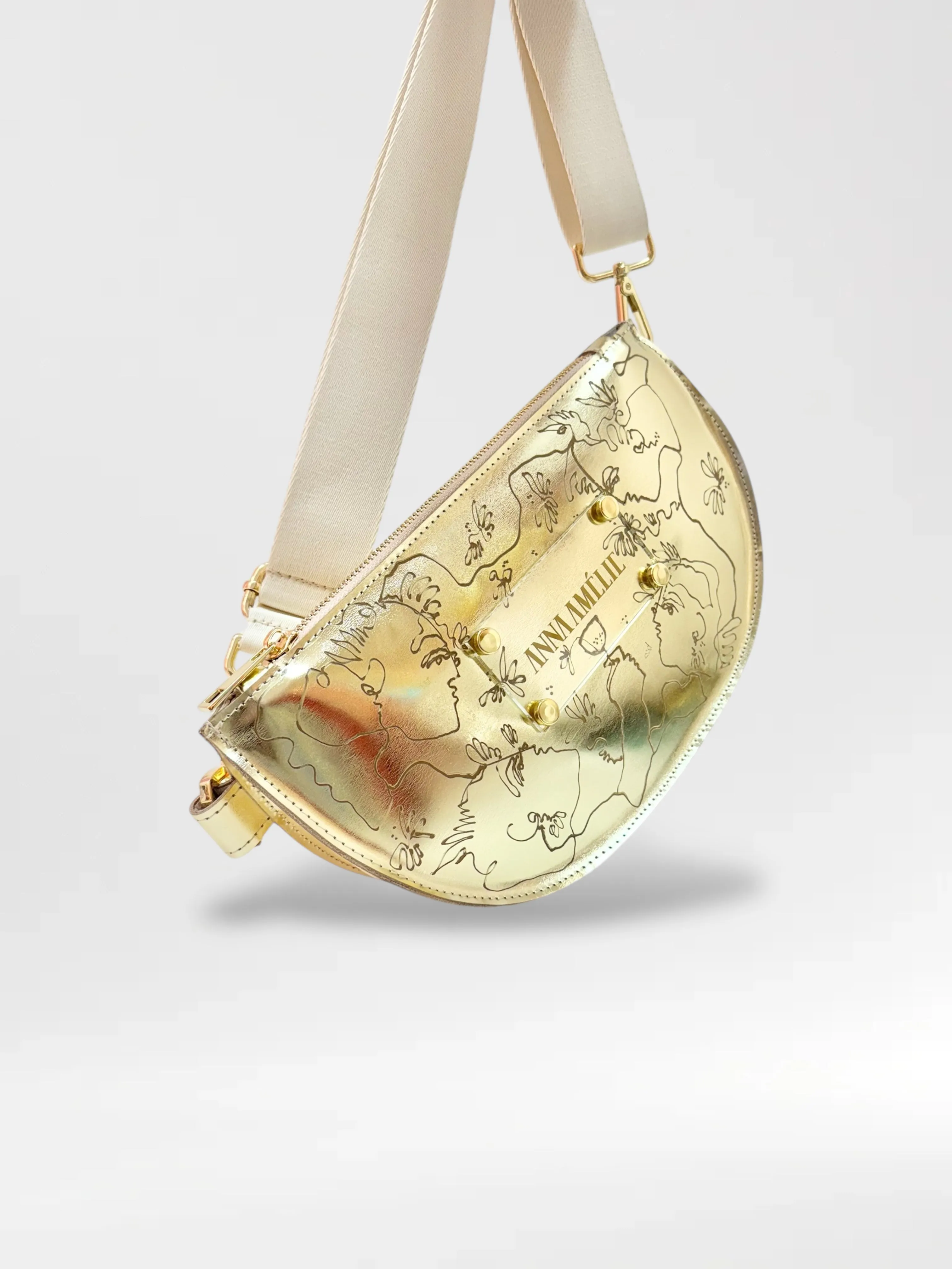 SOPHIE L BELTBAG  - METALLIC GOLD w. UNIQUE DRAWING | No.1