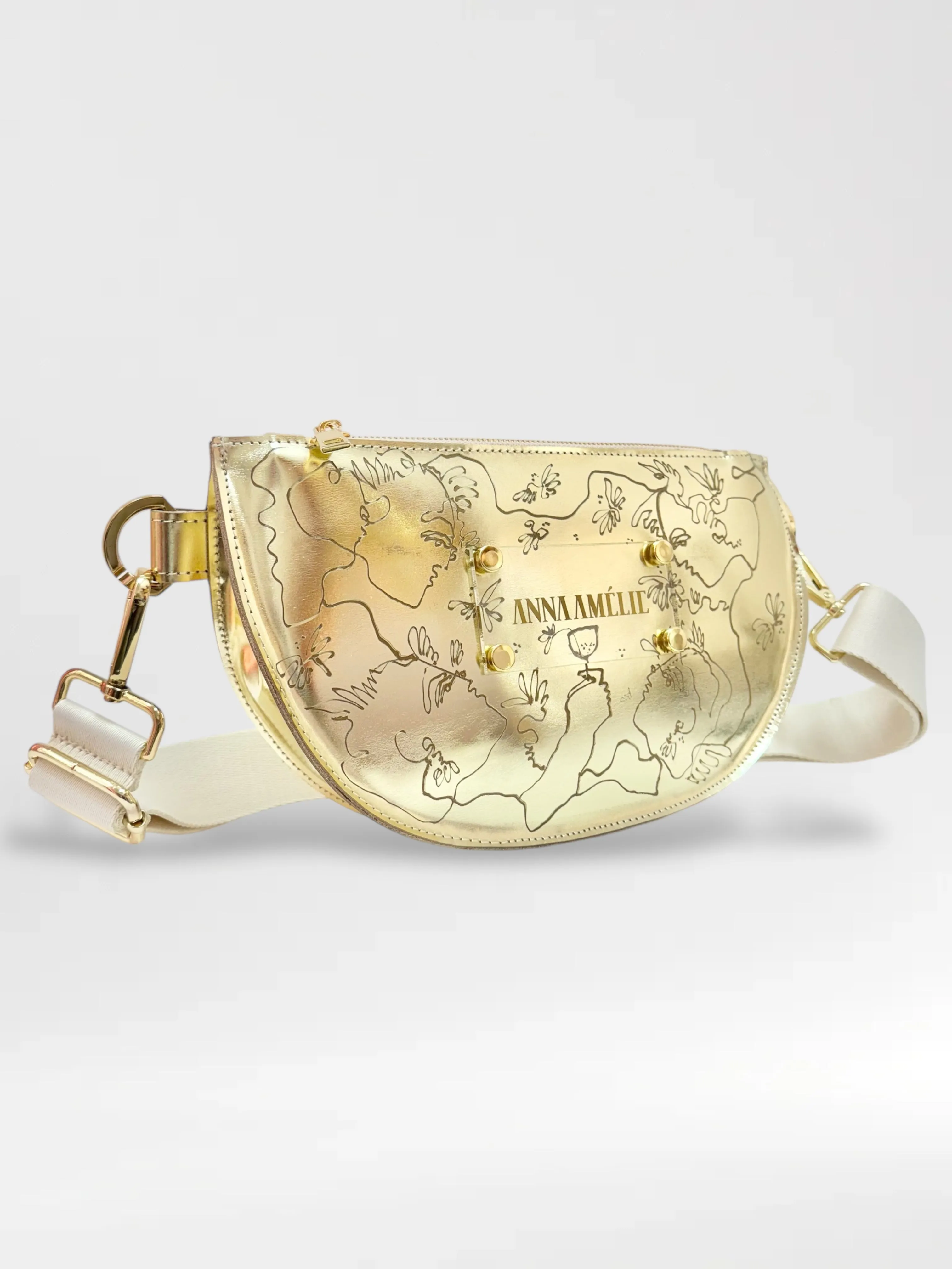 SOPHIE L BELTBAG  - METALLIC GOLD w. UNIQUE DRAWING | No.1