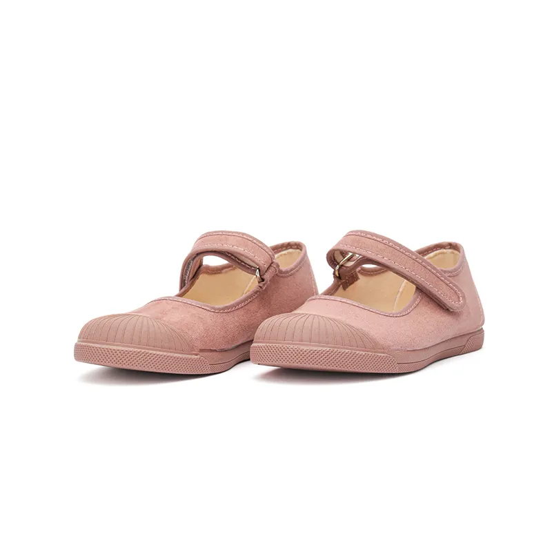 Suede Mary Jane Captoe Sneakers in Lipstick by childrenchic