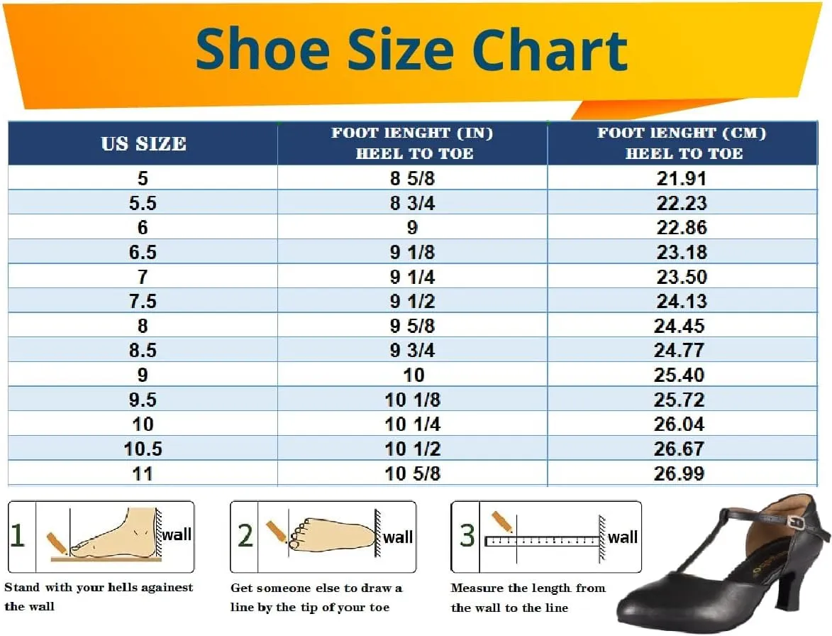 T-Strap Character Shoe for Women Salsa Latin Dance Heels Dress Pumps