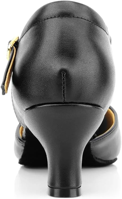 T-Strap Character Shoe for Women Salsa Latin Dance Heels Dress Pumps