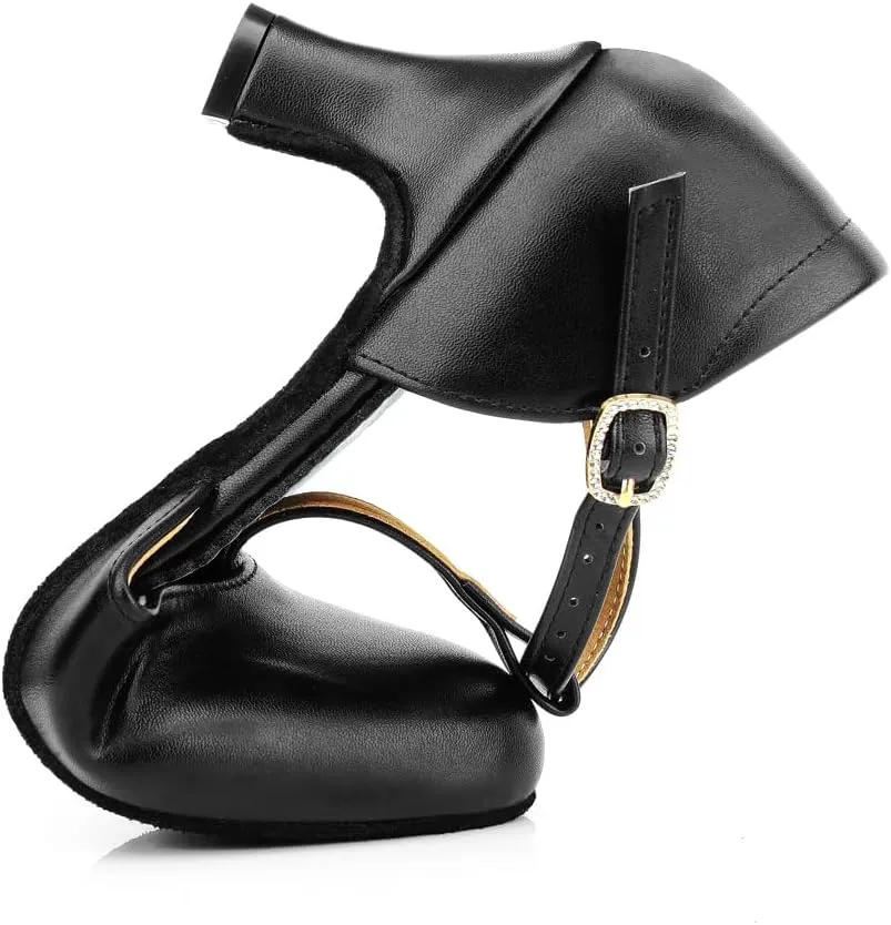 T-Strap Character Shoe for Women Salsa Latin Dance Heels Dress Pumps