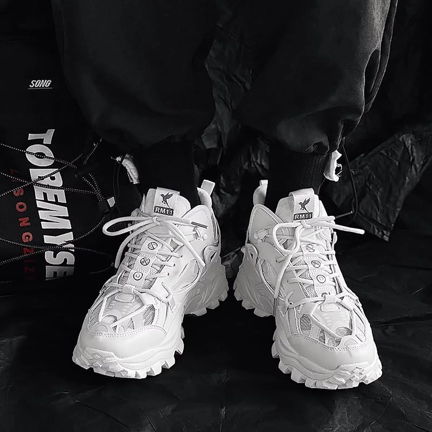 TERBOFIN Men's Fashion Sneakers Chunky Shoes Casual Walking Shoes Mesh Breathable Sports Shoes for Workout Outdoor Plus Size