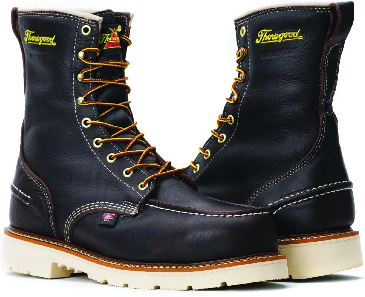 Thorogood V-Series 6 Waterproof Composite Toe Work Boots for Men - Premium Leather with Goodyear Storm Welt, Comfort Insole, and Chevron Traction Outsole; ASTM Rated