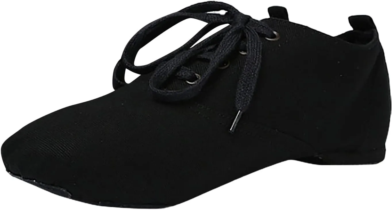 Women's Canvas Dance Shoes Tap Flex Canvas Tap Shoe Ballet Shoes for Women Adult Jazz Dance Sneaker